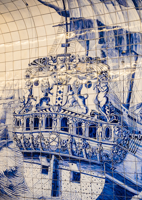 Blue Delft mural at Amsterdam Central Train Station | Eugene L Brill