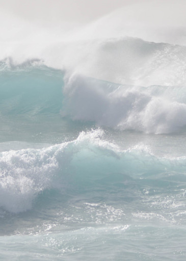 Gray And Turquoise Wave (Horizontal) Art | Emerald Coast Art