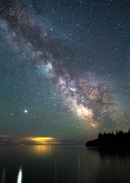 Jupiter and the Milky Way Over Ellingson Island - Minnesota Art