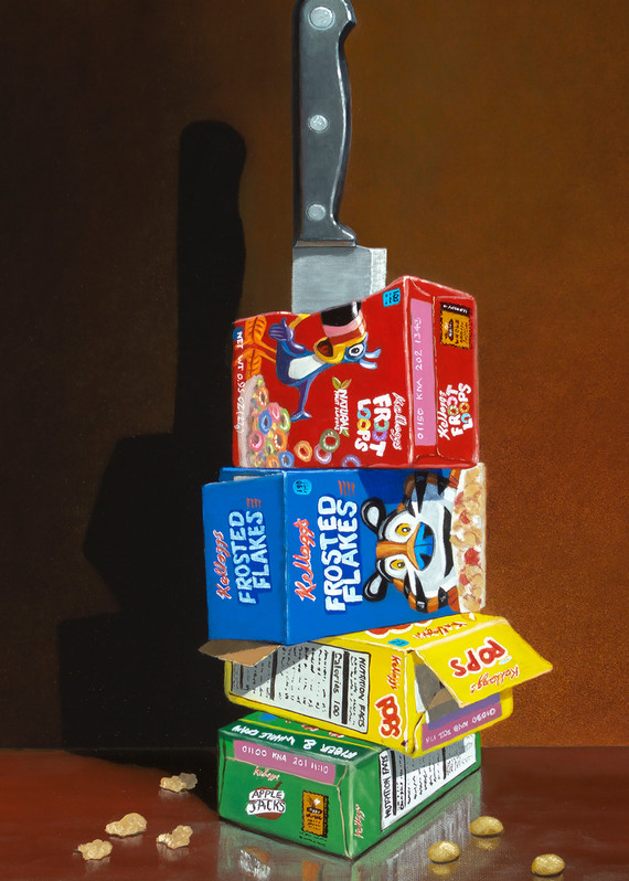 Cereal Killer | humorous kitchen decor | knife & cereal | Richard Hall