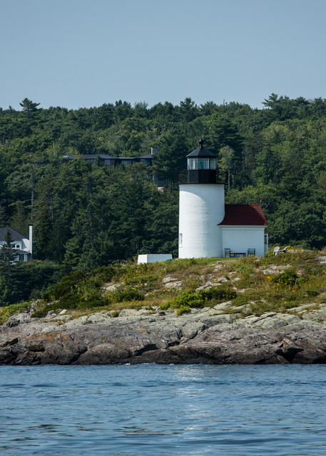 Camden, ME - 11 August 2014. Curtis Island light at the entrance to Camden. The lighthouse is owned and maintained by the town of Camden.