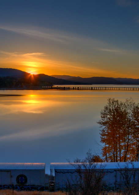 Lake Pend Oreille, 7B Photography, Long Bridge Train Sunset, Autumn Sandpoint Sunset, Idaho Sunset 