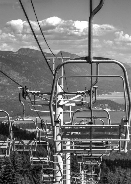 7B-Photography - Sandpoint Photography Black & White Photo Musical Chairs Lake Pend Oreille View from Schweitzer by 7B Photography