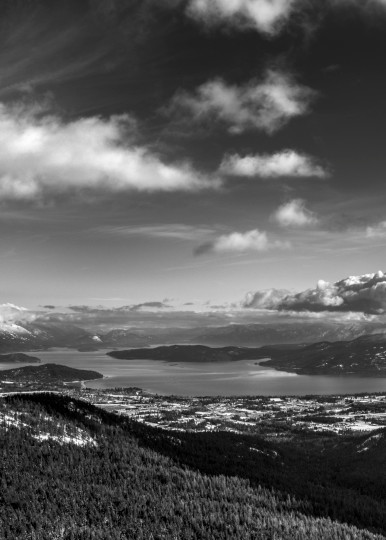 7B-Photography - Sandpoint Photography View Schweitzer 7B Photography Black & White, Schweitzer Vista, Lake Pend Oreille View