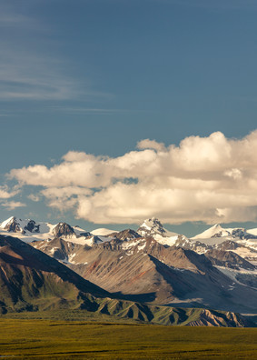 Panorama of Gulkana Glacier and Alaska Range