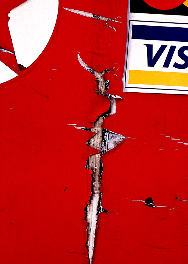 Abstract Red Cracked Gas Pump Photography - Sherry Mills