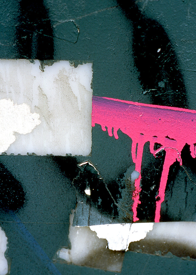 Pink Barricade Abstract Graffiti NYC Print – Sherry Mills