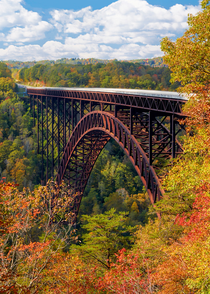 New River Bridge Autumn Reflections