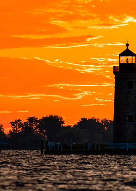 Lake St. Clair River Lighthouse Pastel Sunrise - Michigan fine-art photography prints