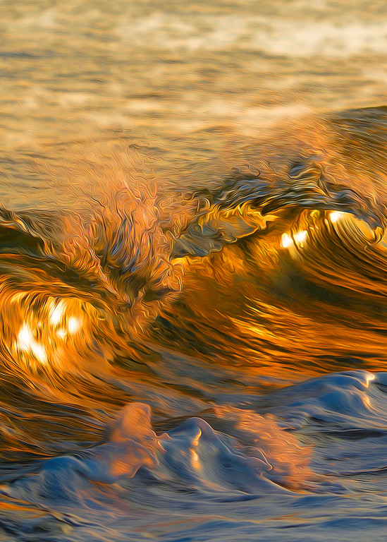 Gold Ocean Wave with Beautiful Water and Unique Motion.