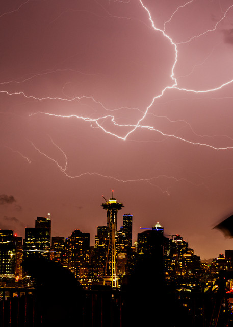 Seattle Lightning Storm Photography Art | Seattle Digital Photography