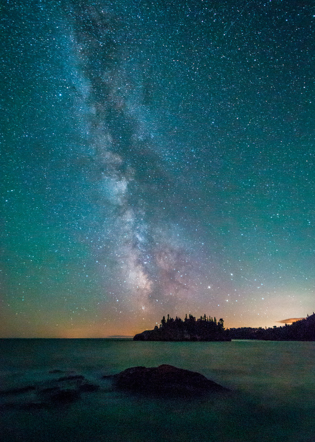 Milky Way Over Ellingson Island, Two Harbors Minnesota Photography Art | marcyephotography