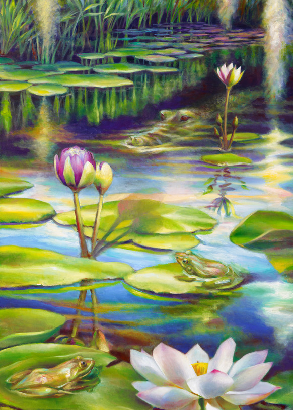 Water Lilies At Mc Kee Gardens Iii Art | Nancy Tilles