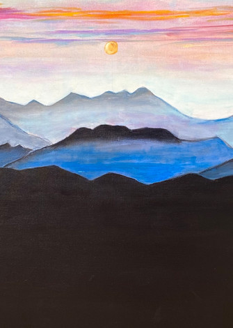 Sunrise Sensation  Middle Painting With Sun Art | HappyHouseArt