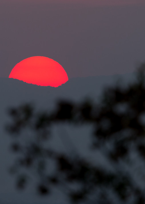 red sunset tarangire park
