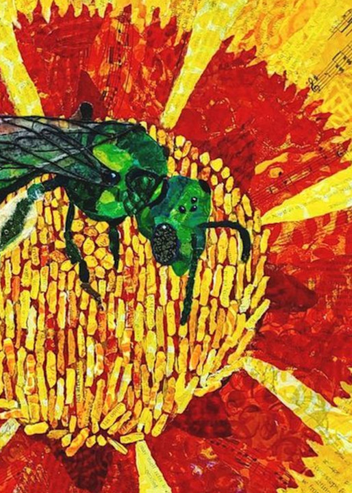 Native Pollinators: Green Bee Art | Poppyfish Studio