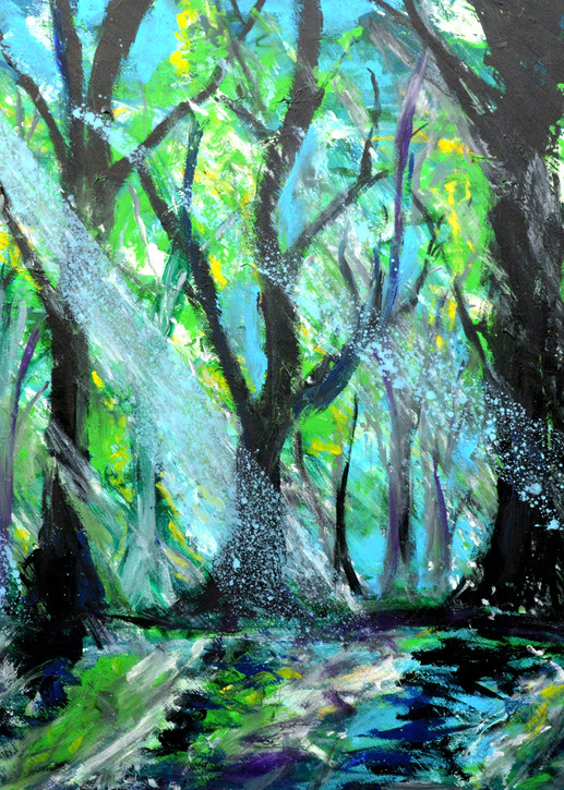 Blue And Green Forest Art | RSchaefer Art