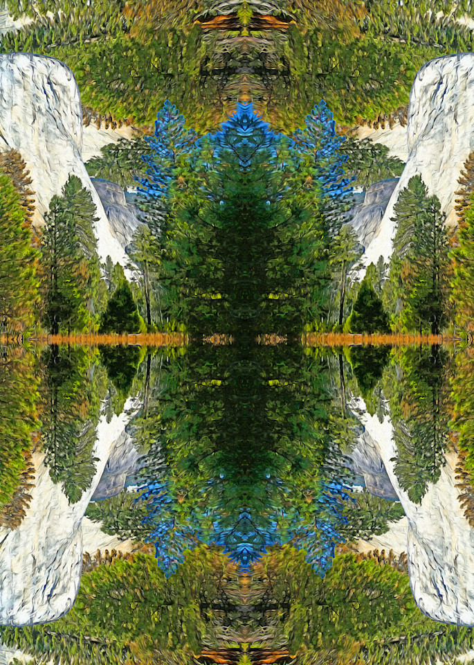 El Capitan Cross, print of photograph of El Capitan, Yosemite National Park for sale as digital abstract art by Maureen Wilks