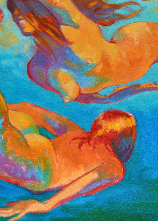 Isa Maria paintings, prints - ocean, goddess, woman - Mermaids Swimming