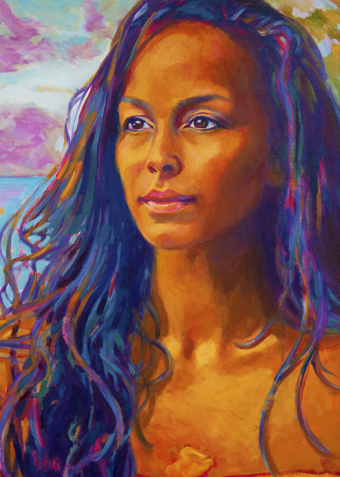 Isa Maria paintings, prints - Hawaii goddess portraits - Healer of the Land