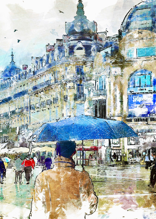 Rainy Day In Montpellier Art | Marlene Phipps Art