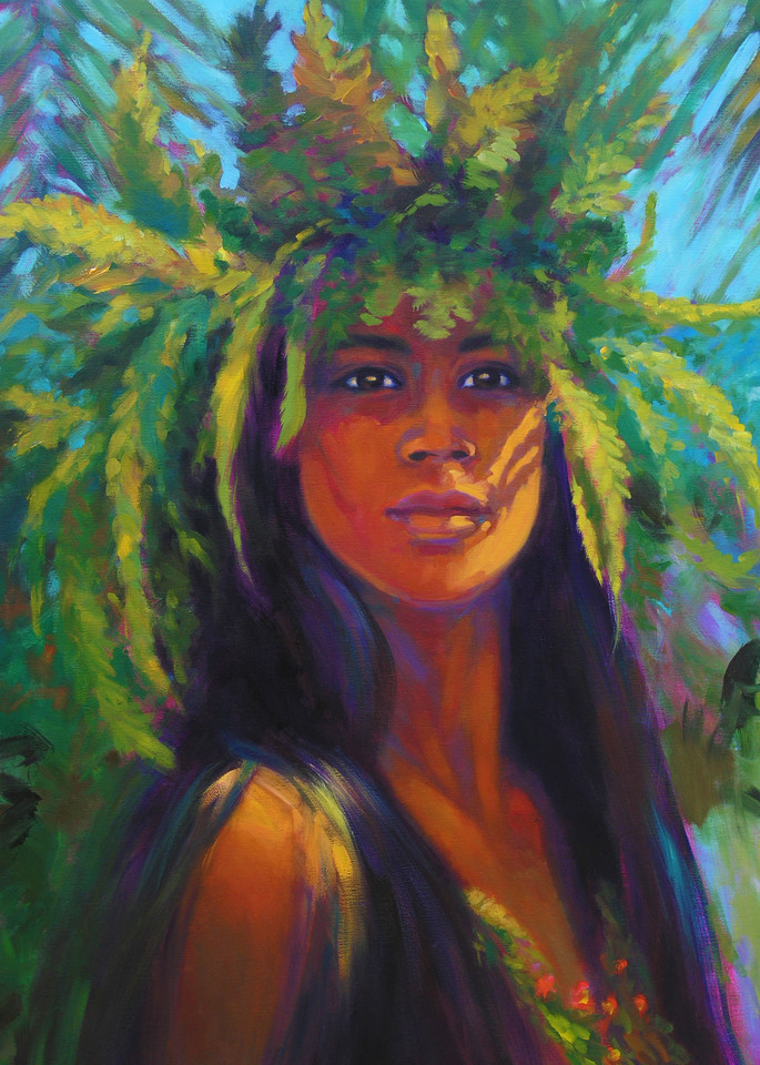 Isa Maria paintings, prints - Hawaii hula and goddess portraits - Haumea