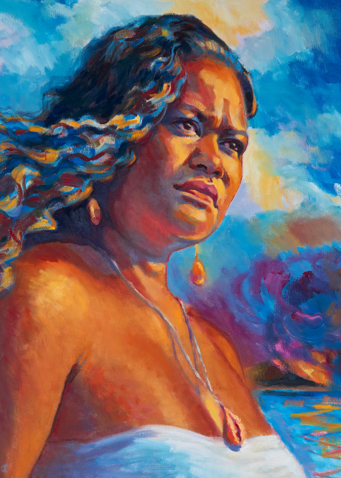 Isa Maria paintings, prints - Hawaii goddess portraits - Ea, Spirit of Sovereignty