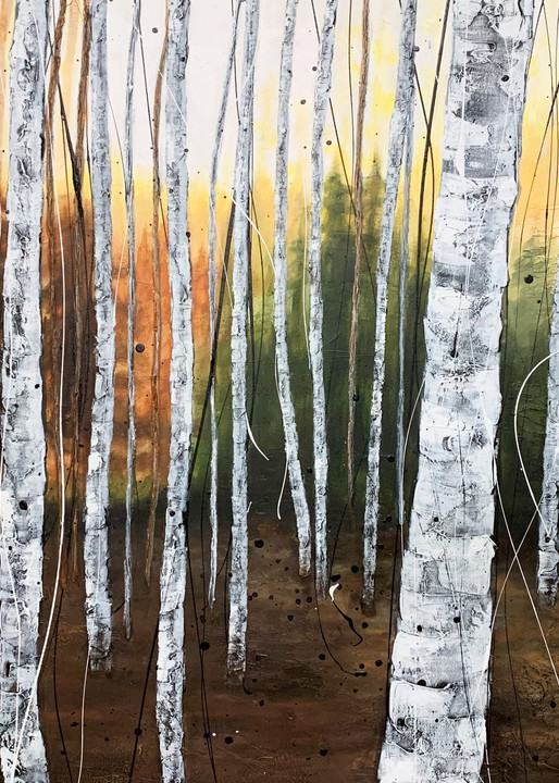 Birches By The River Art | Julie Berthelot