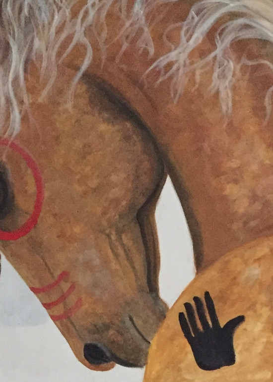 Warrior  a war horse painting availabile as a print 


