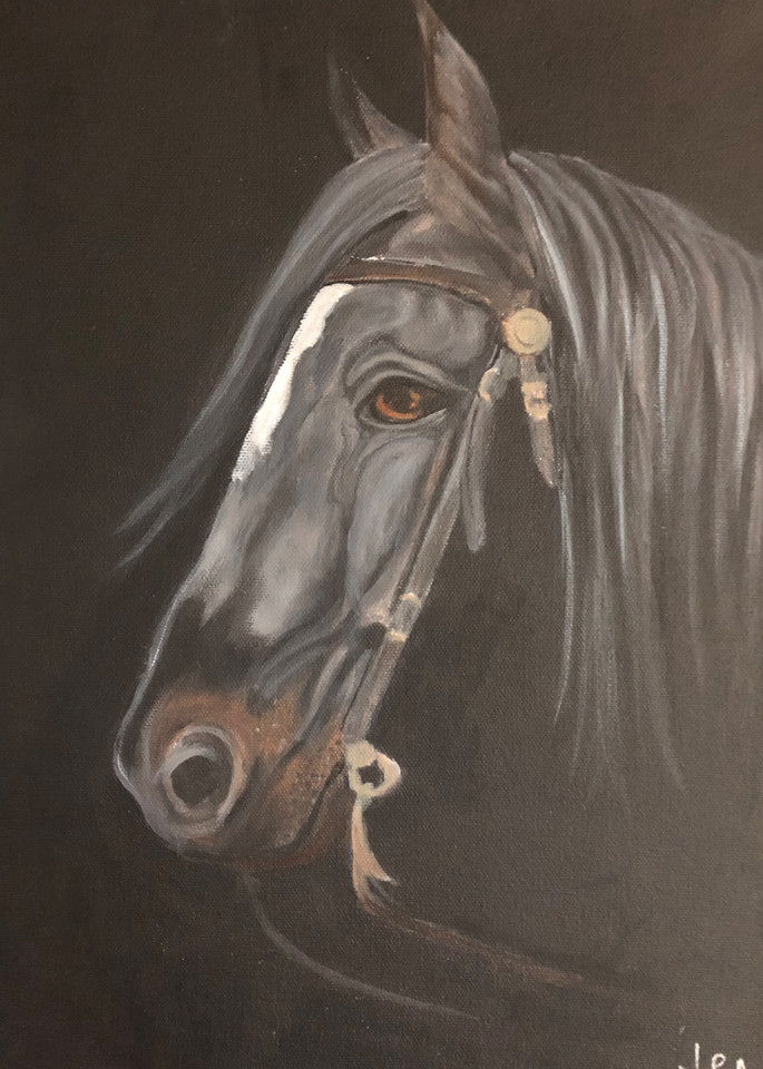 Horse painting by Jen A. Titled “ Oakley”