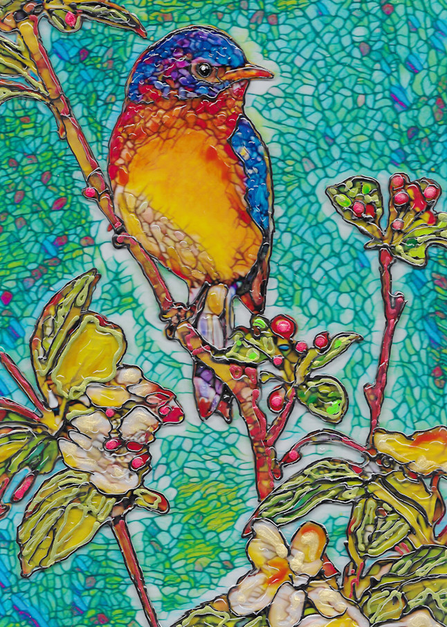 Blue Bird And Blossoms Art | Channe Felton Fine Art