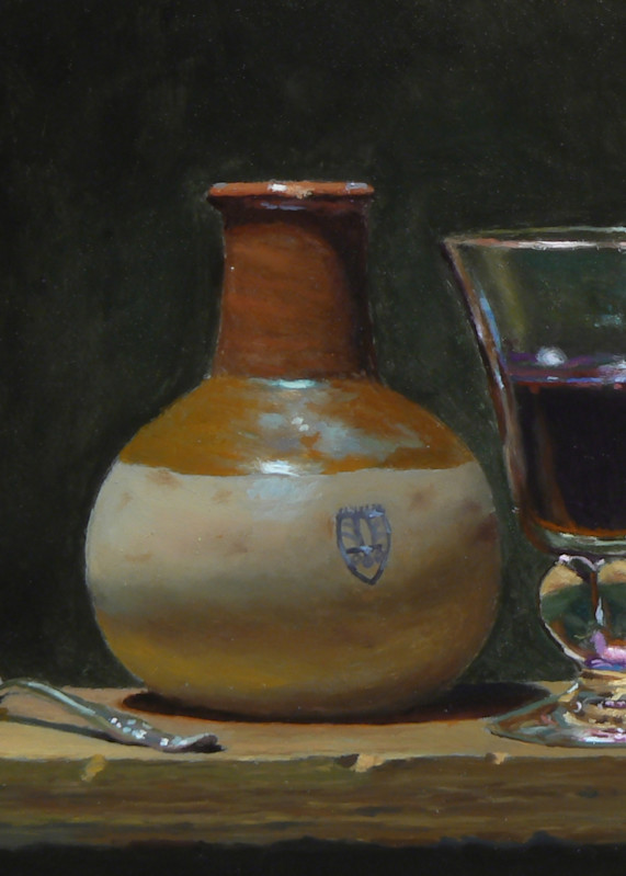 Spoon, Earthenware Jar, And Wineglass Art | Jeff Hayes Fine Arts