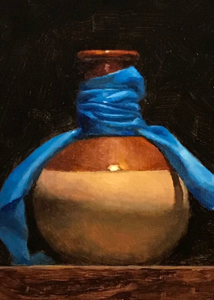 Vase And Blue Ribbon Art | Jeff Hayes Fine Arts