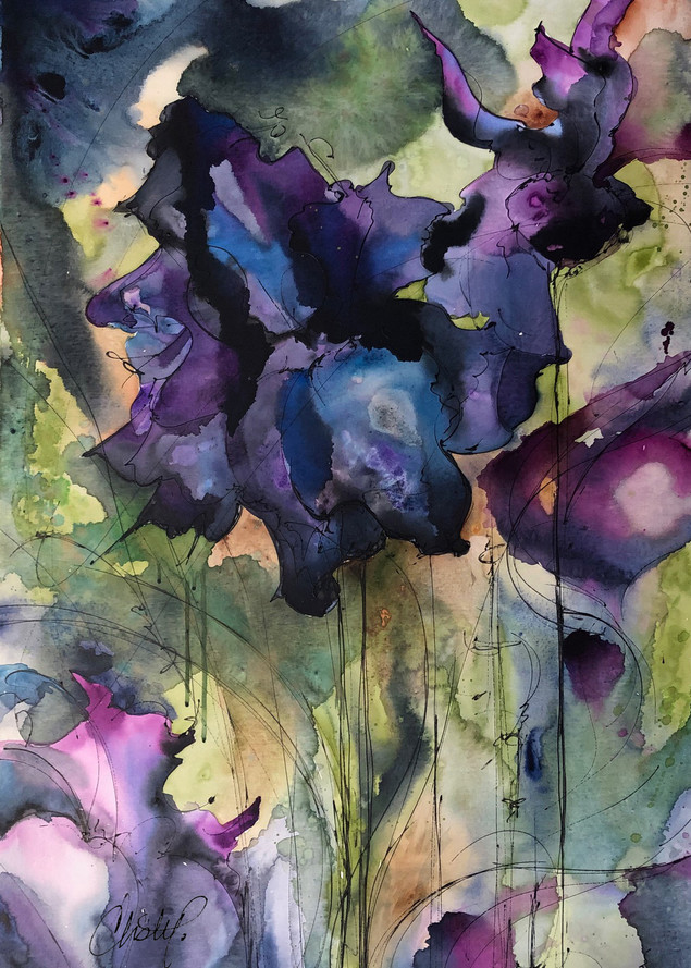 Black Iris Garden Art | Christy! Studios
