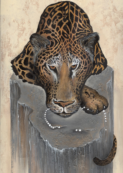 24 X48 Jaguar And Pearls Art | Studio Alive, Inc.