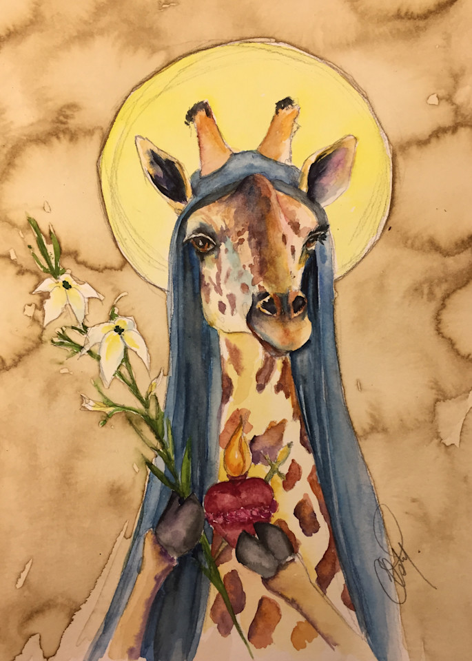 Holy Mother Giraffe Gives Her Blessing Art | Christy! Studios