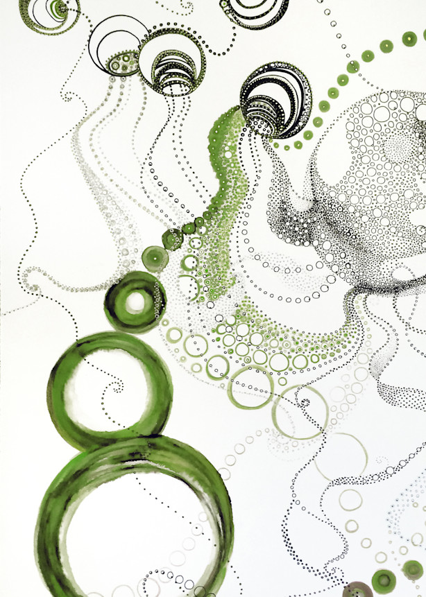 Maria's Circles 1    Greens Art | Artist Rachel Goldsmith, LLC