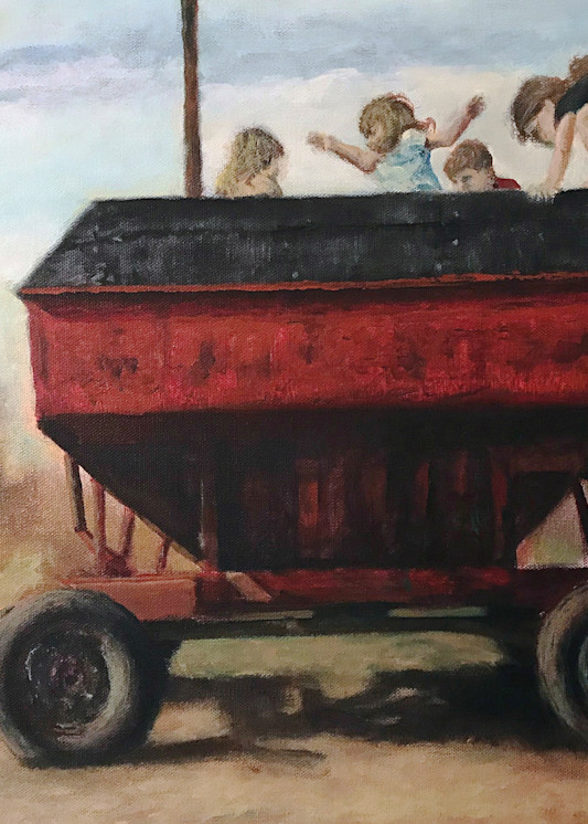 Children On A Grain Wagon (Print Only) Art | Jonathan Mann ART