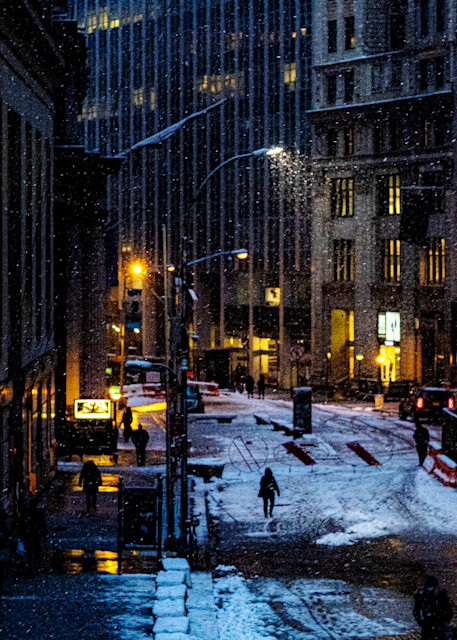 Night Snow On Broad Street Photography Art | LenaDi Photography LLC