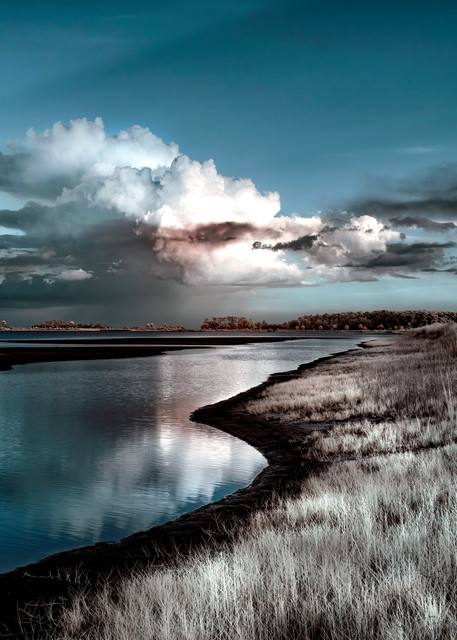 Sunset Pool Reflections In The Marshes Of St Marks   Infrared 720 Nanometers Photography Art | Distant Light Studio