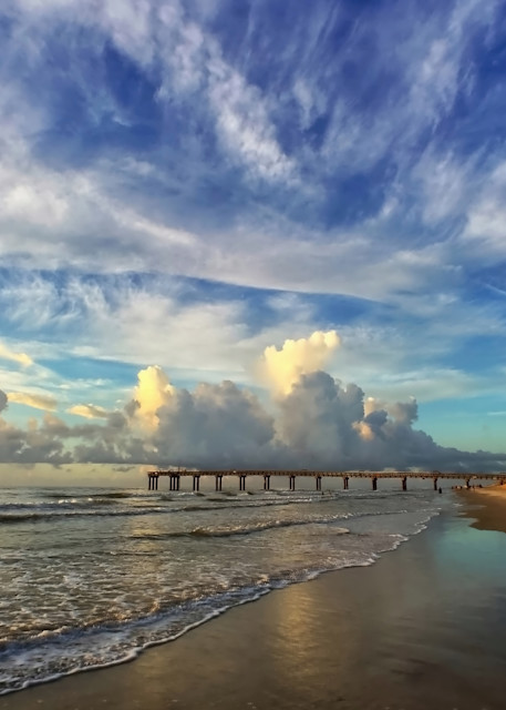 Anastasia Island Pier Sunrise Thunderhead O'er The Atlantic Ocean, Florida Photography Art | Distant Light Studio