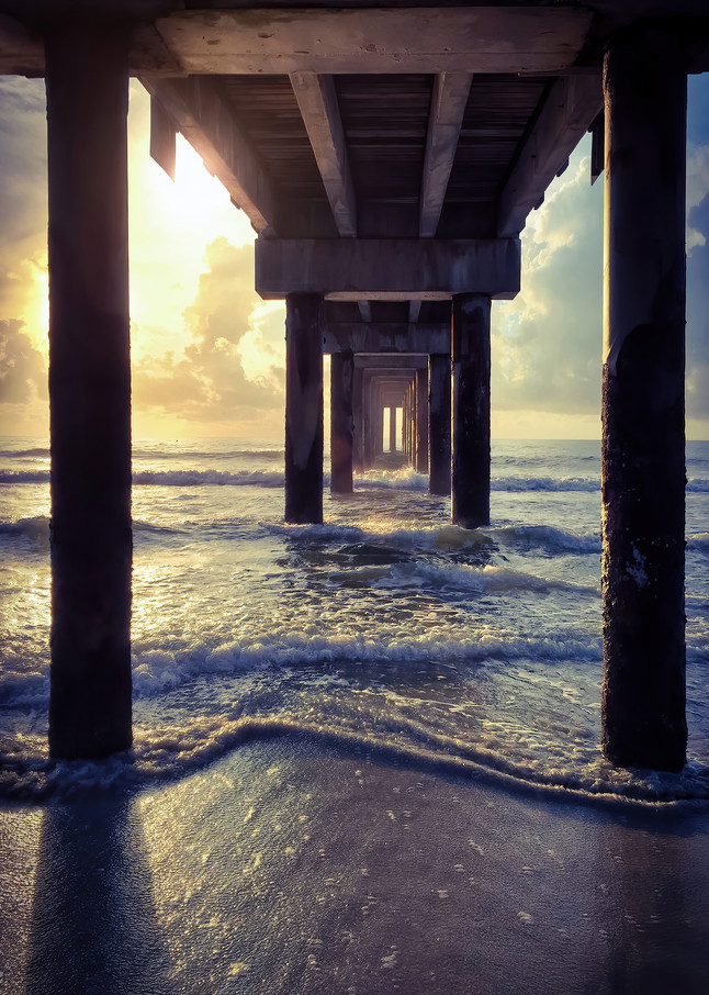 Sunrise At Anastasia Island Pier, Florida  Photography Art | Distant Light Studio