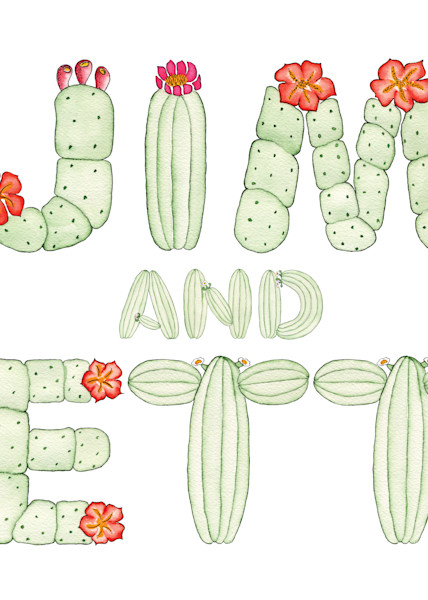 Jim Betty 16 X10 Ato Z Cactus Art | Jeanine Colini Design Art