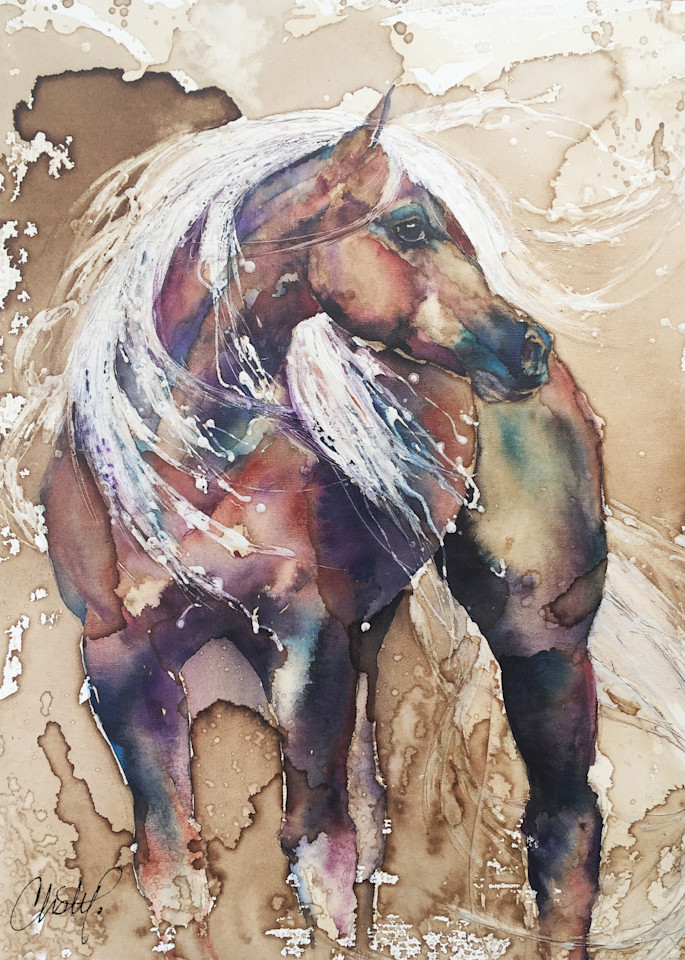 Chestnut Horse With Flaxen Mane And Tail Art | Christy! Studios