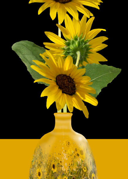 Wild Sunflowers Vase Art | Art from the Soul