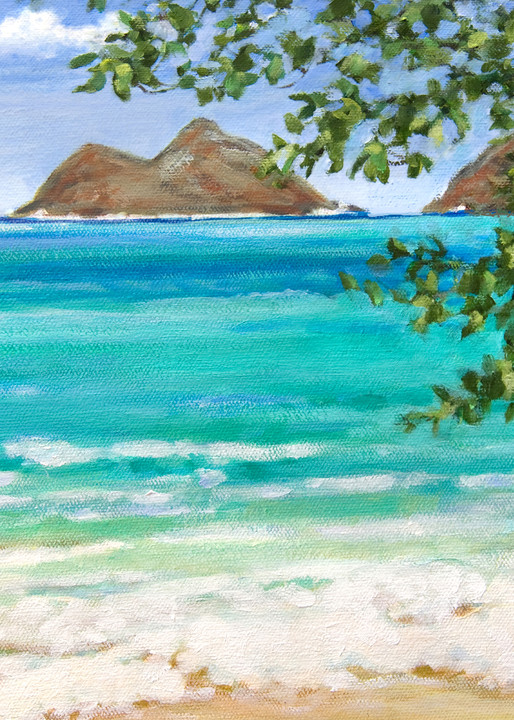Twin Islands Lanikai Kailua Oahu Hawaii Oil Painting Carol Collette