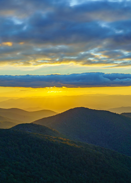 Craggy Mountain, North Carolina Golden Sunset Fine Art Printby McClean Photography