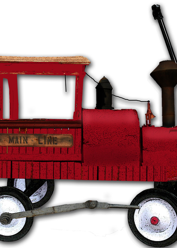My Red Wagon Is An Old Train Engine Art | Art from the Soul