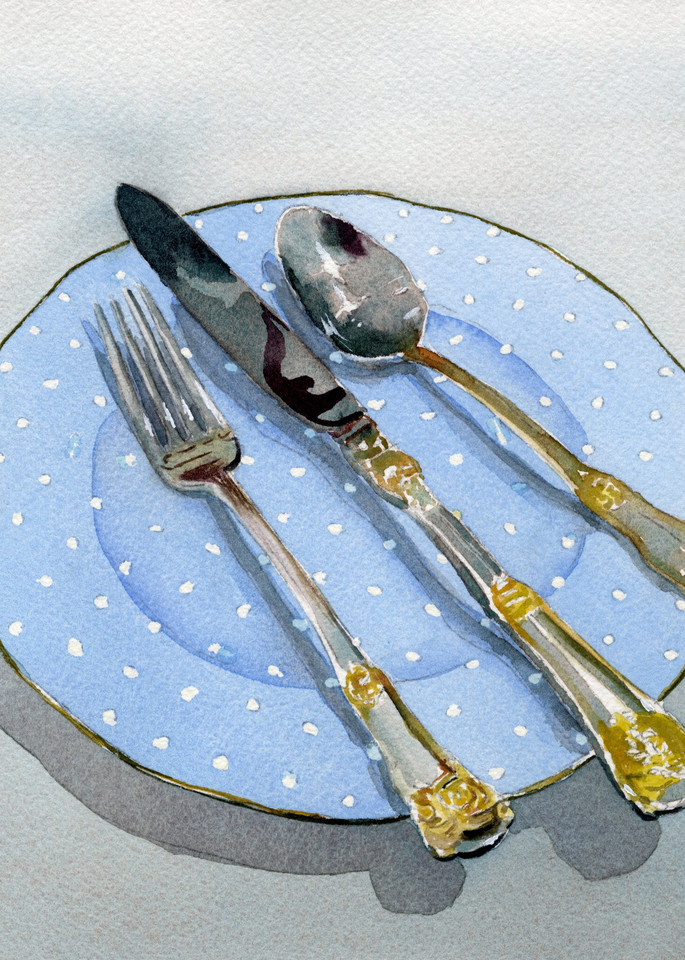 Knife Fork And Spoon Art | Machalarts Watercolor Studio