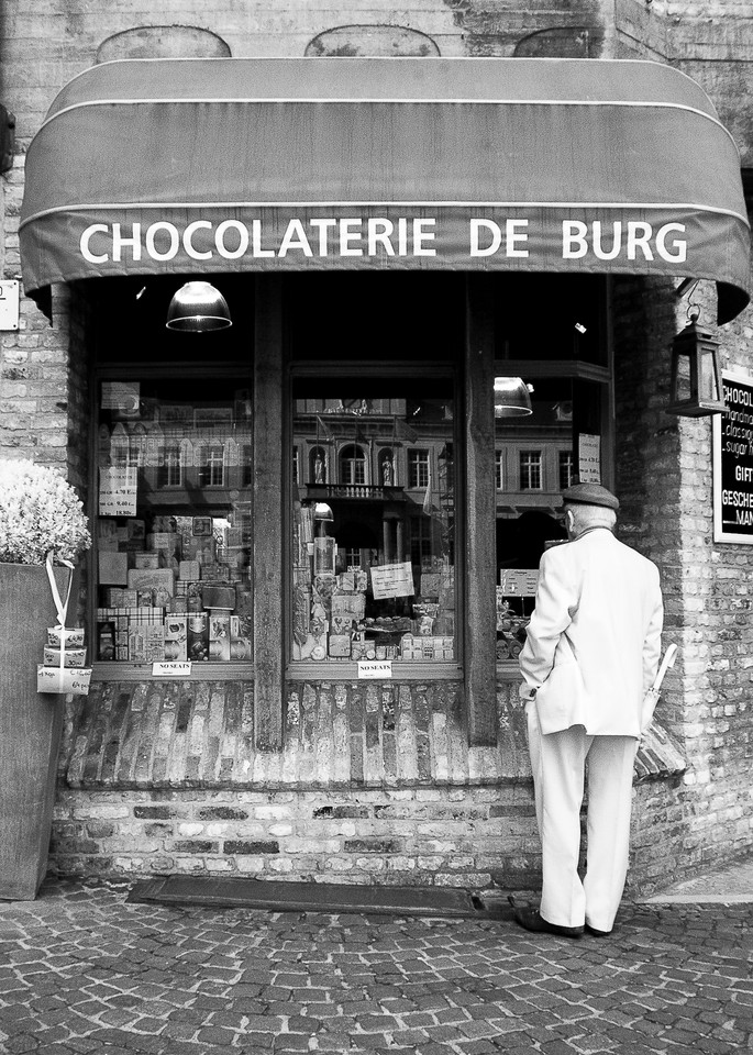 Belgian Chocoholic, Bruges Photography Art | World in Black and White